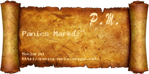 Panics Markó névjegykártya